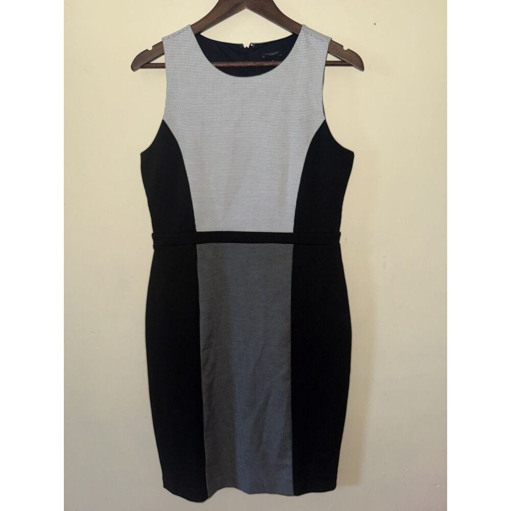 Ann Taylor Factory Colorblock Houndstooth Sheath Dress Size 8